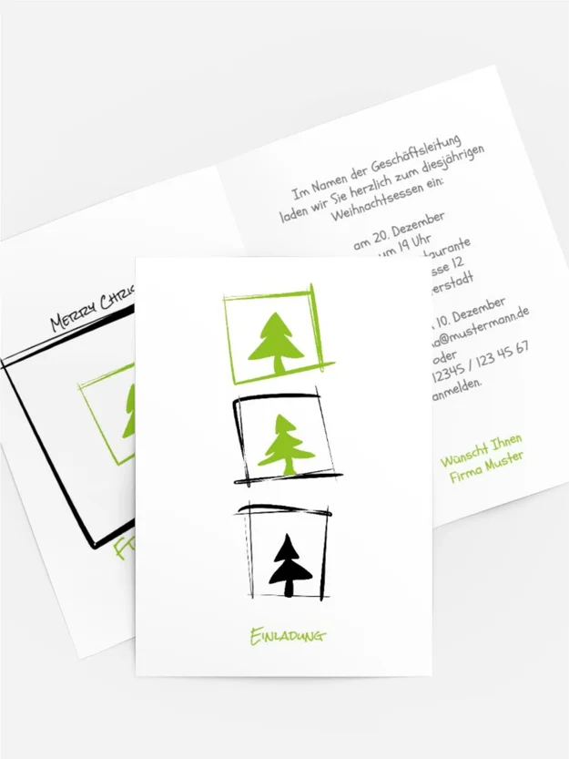 Weihnachts Einladungskarte geschäftlich Bäumchenbild