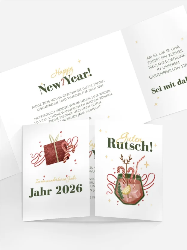 Neujahrskarte Neujahrsgetränke