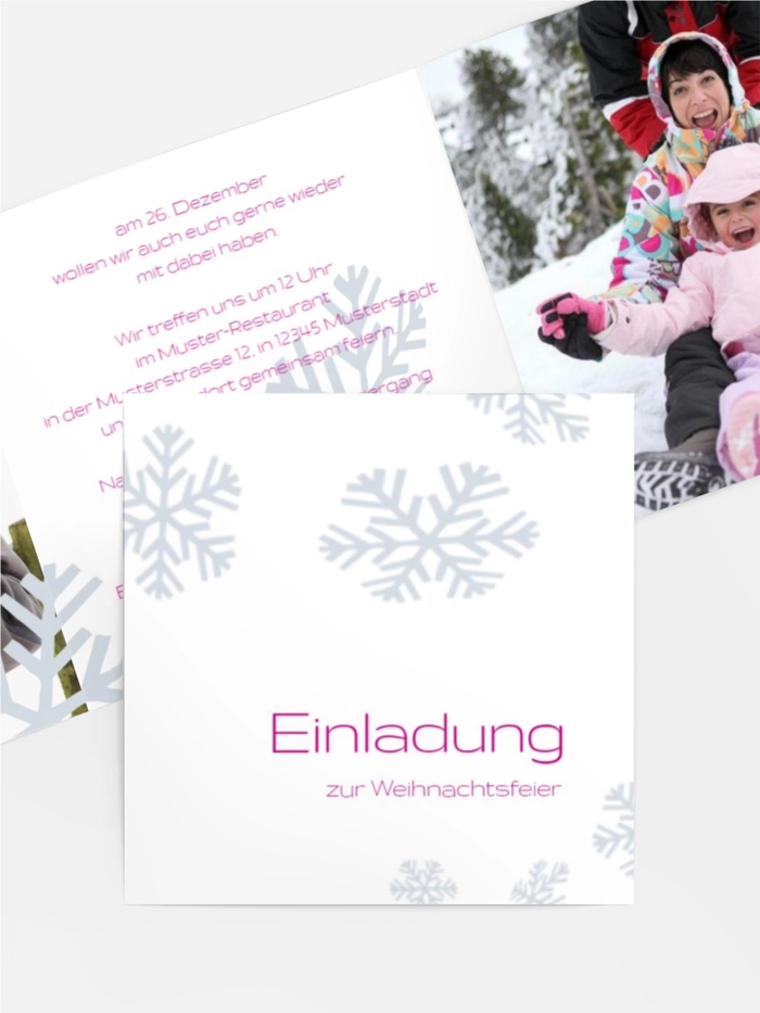 Weihnachtseinladung Privat Schneesturm