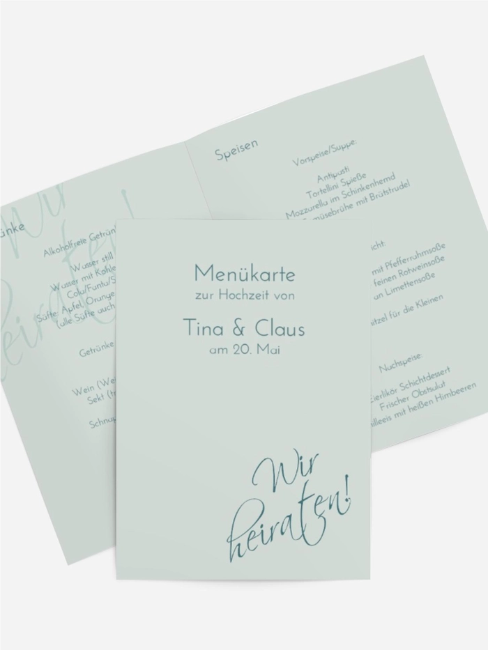 Menuekarte Liebesbotschaft Menuekarte Liebesbotschaft