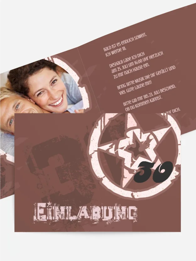 Einladungskarte zum Geburtstag star style 30 Foto