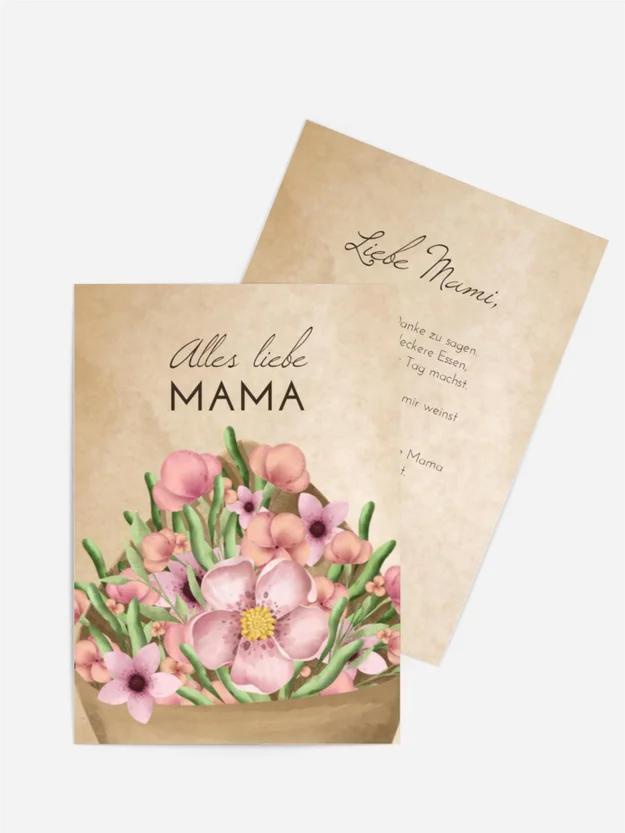 Grußkarte zum Muttertag Blumen für Mama