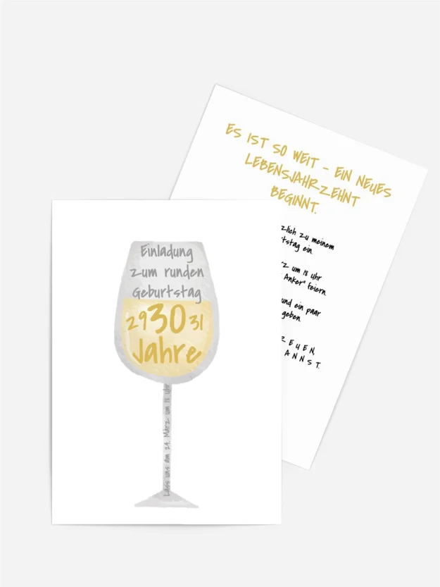 Geburtstagseinladung Junger Wein