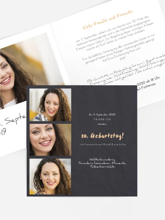 Geburtstagseinladung Bildstreifen Geburtstagseinladung Bildstreifen