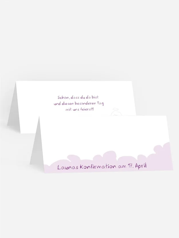 Tischkarte Konfirmation Engelchen Mädchen Tischkarte Konfirmation Engelchen Mädchen