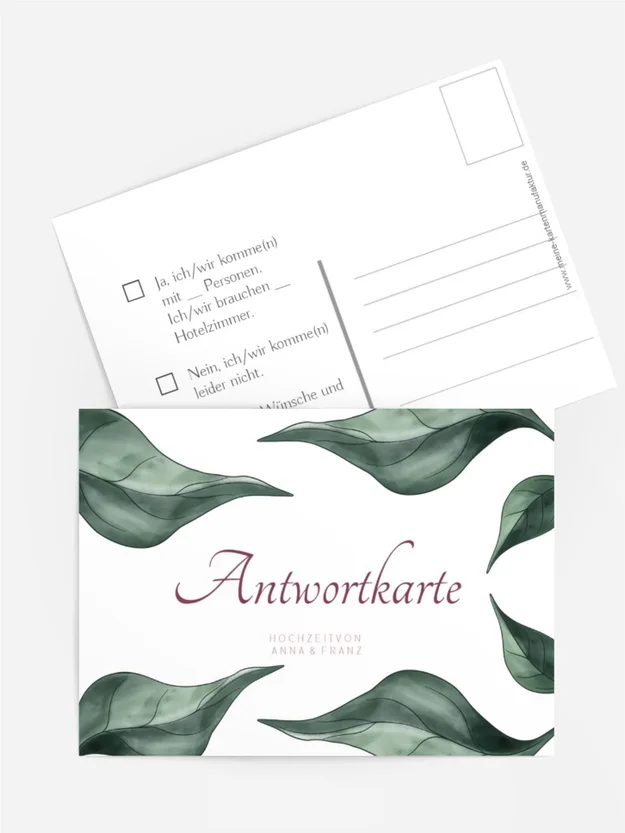 Antwortkarte Hochzeit Hortensie Antwortkarte Hochzeit Hortensie