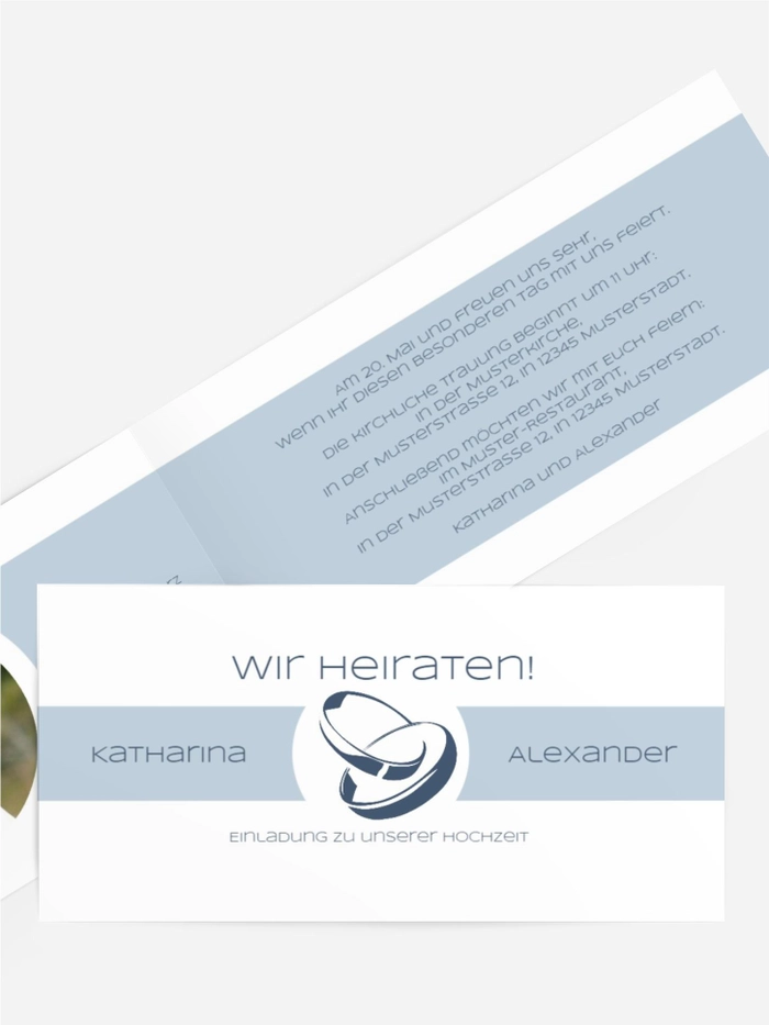Hochzeitskarte Einladung Ringeband