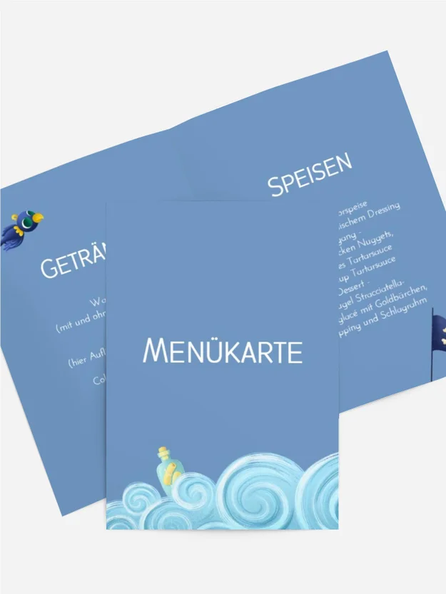 Menükarte Geburtstag Junger Kapitän