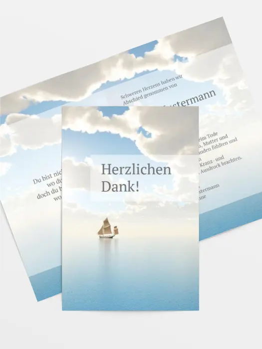 Trauerdanksagung Schiff hoch Trauerdanksagung Schiff hoch