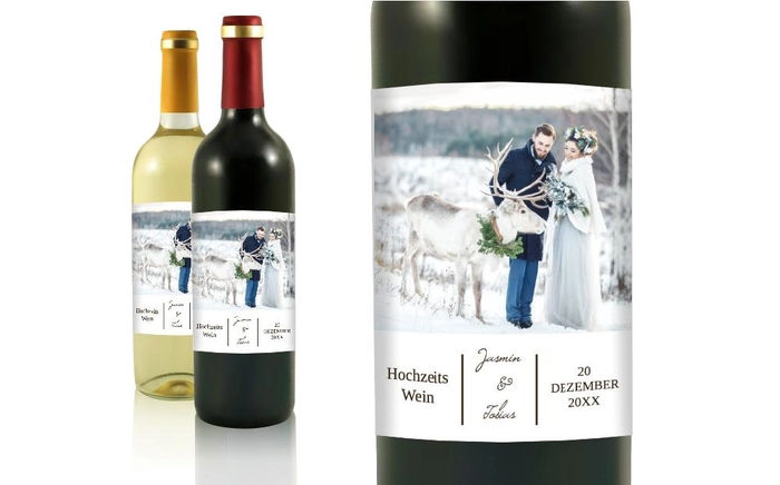 Hochzeit Flaschenetiketten Renntier