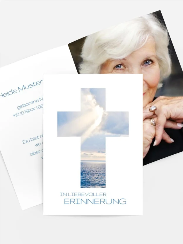 Sterbebildkarte Himmelskreuz