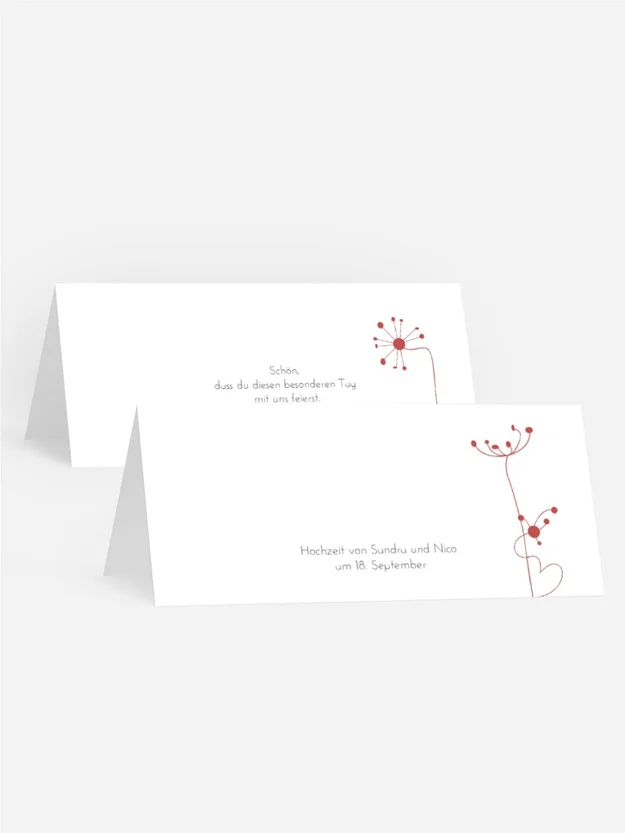 Tischkarte abstrakte Blumen