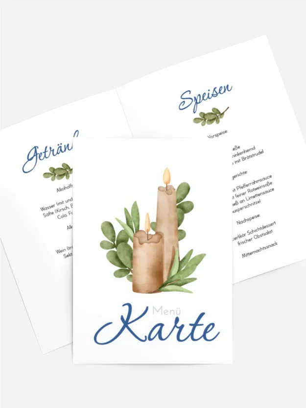 Menükarte Taufe Korb voller Glück Menükarte Taufe Korb voller Glück