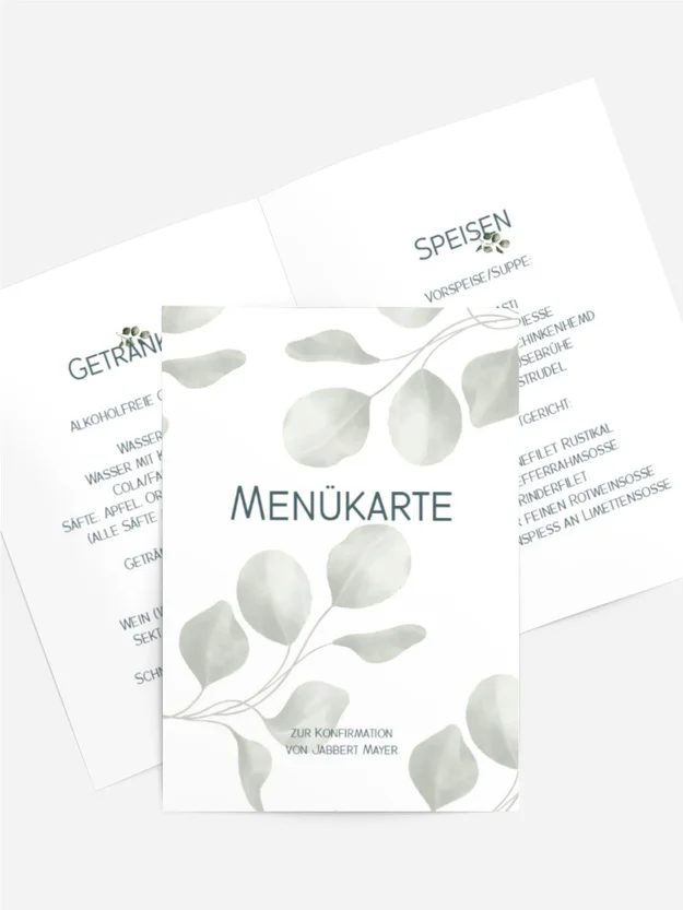 Menükarte Konfirmation Zarte Blütenblätter