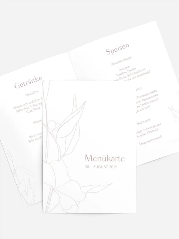 Menükarte Zarte Blume