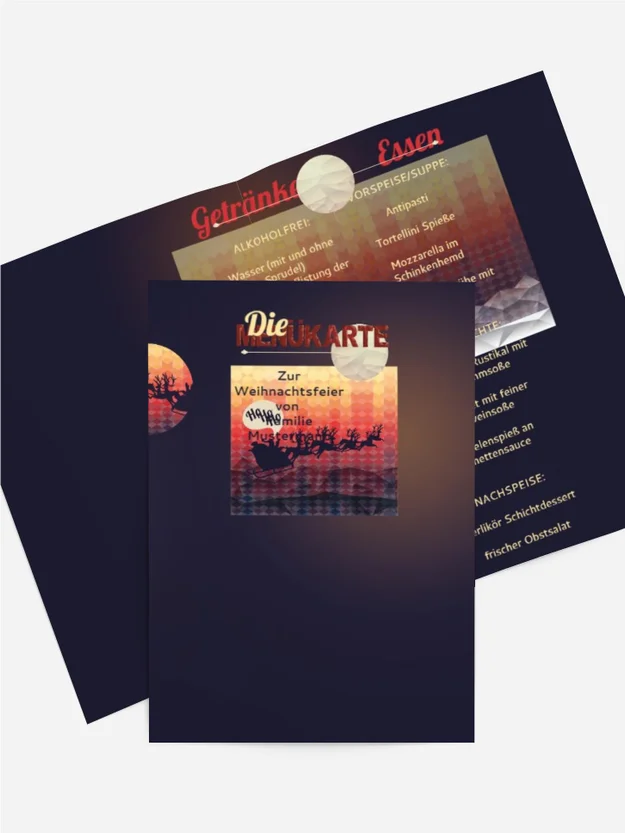 Weihnachtsmenükarte Hohoho