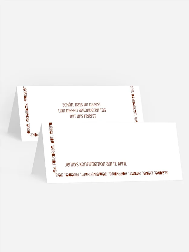 Tischkarte Konfirmation Spruchkreis Tischkarte Konfirmation Spruchkreis