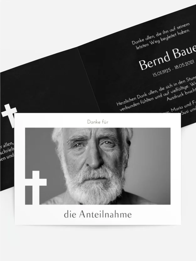 Trauerdanksagung Bilderrahmen