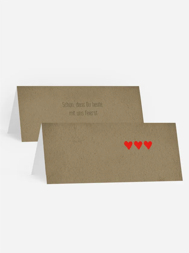 Tischkarte Vintage Herzen