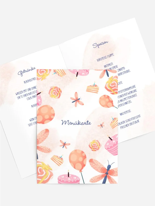 Menükarte Geburtstag Geburtstagstraum