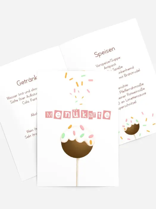 Menükarte Geburtstag Schokopop