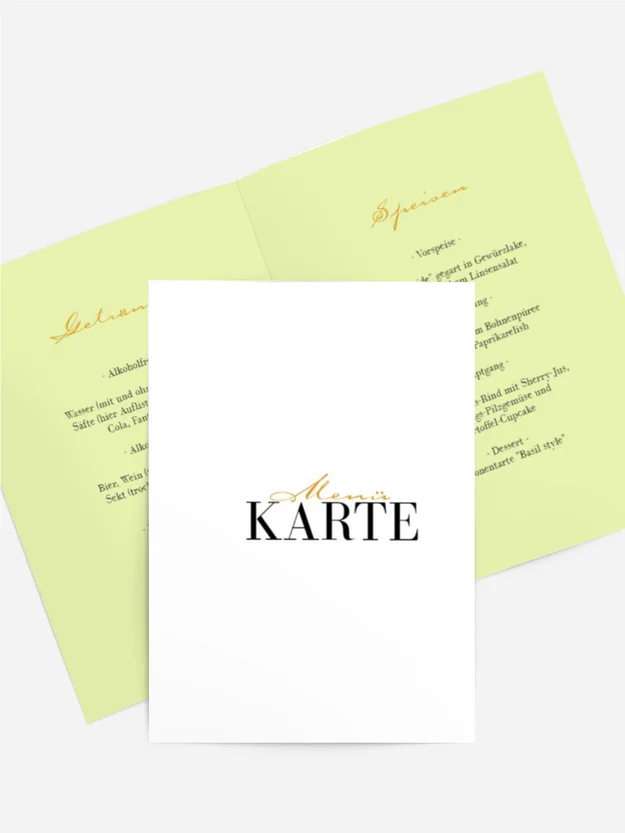 Menükarte Geburtstag Ruhige fünfzig