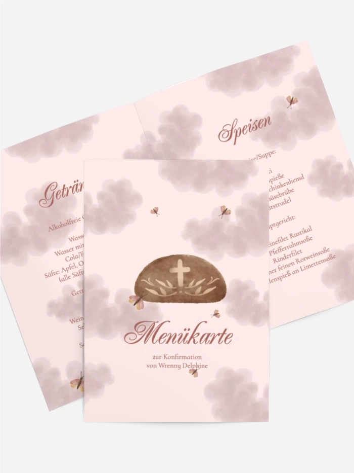 Menükarte Konfirmation Kelch und Brot Menükarte Konfirmation Kelch und Brot