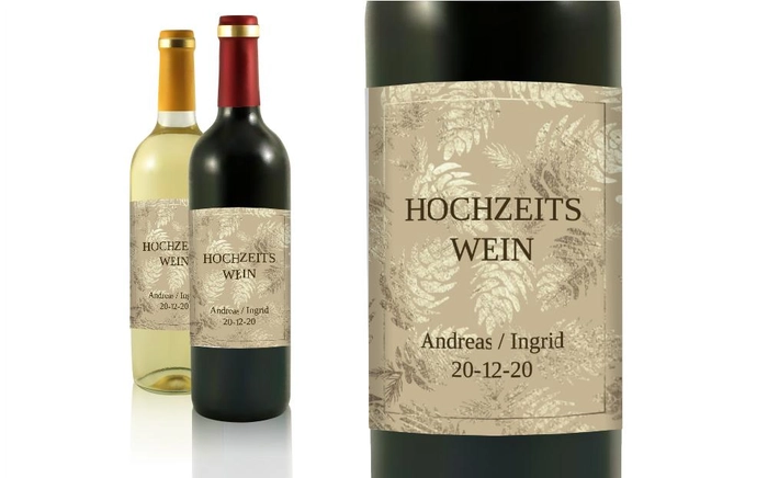 Hochzeit Flaschenetiketten Kienzapfen