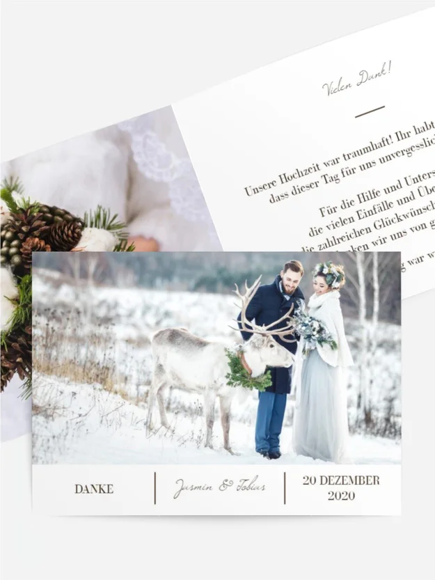Dankeskarte Hochzeit "Renntier"
