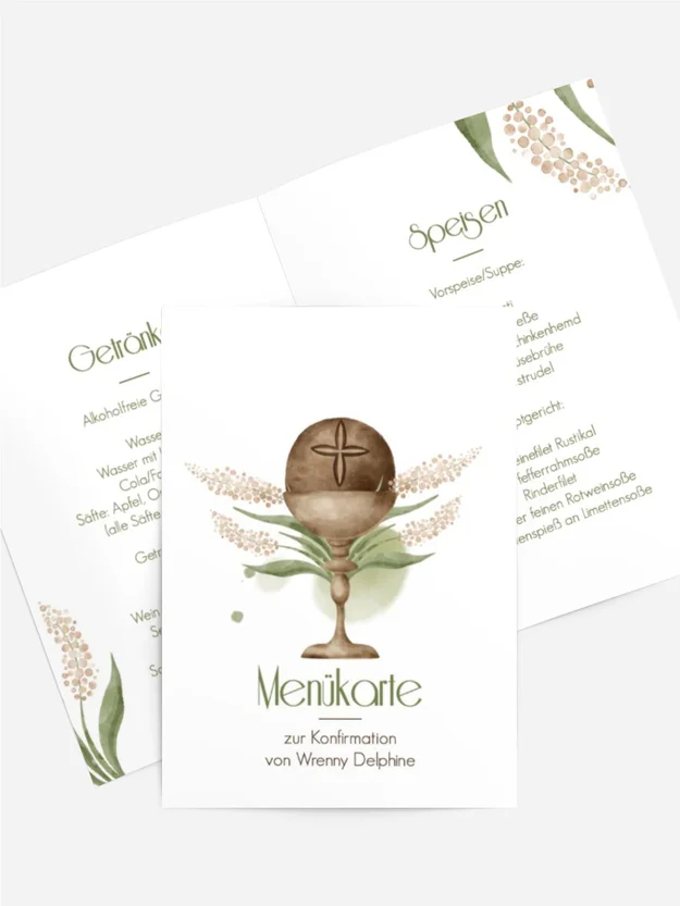 Menükarte Konfirmation Sommerpflanze