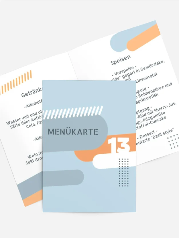 Menükarte Geburtstag Abstrakter Einklang Menükarte Geburtstag Abstrakter Einklang