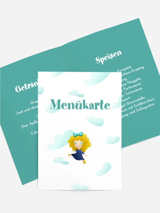 Menükarte Geburtstag  Ein Schwarm Schmetterlinge