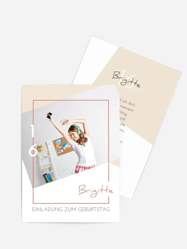 Geburtstagseinladung Schräger Rahmen
