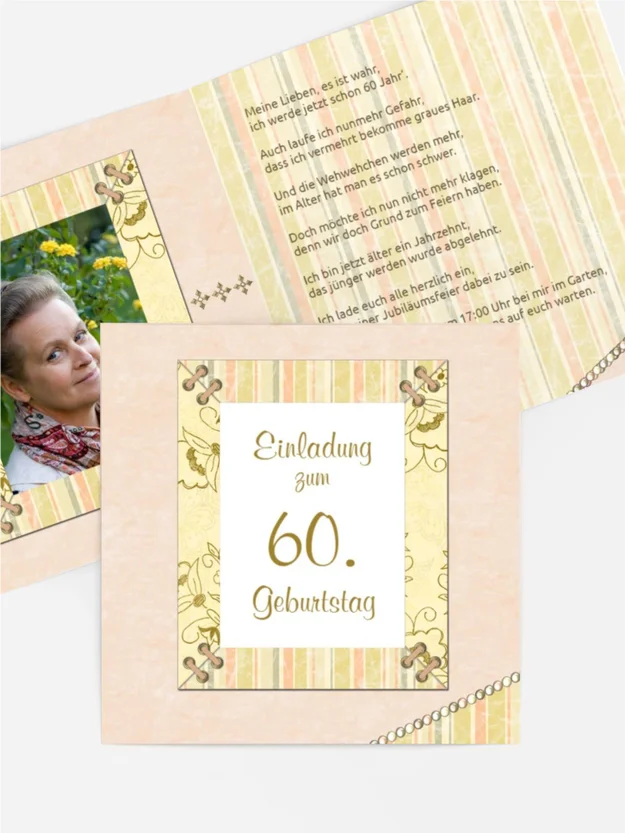 Geburtstagseinladungskarte Nostalgie 60 Foto