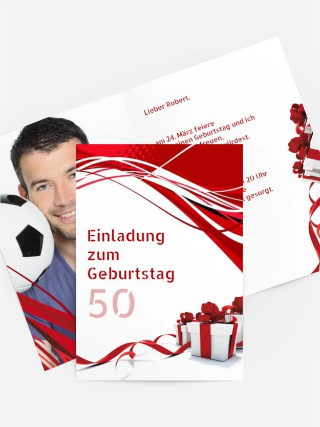 Geburtstagseinladung Schleifenband Foto 50