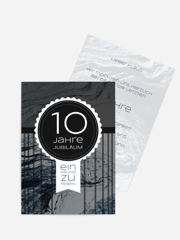 Glückwunschkarte Jubiläum Marmor