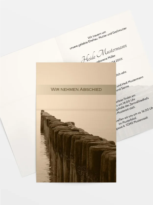 Trauerkarte Steg hoch Trauerkarte Steg hoch