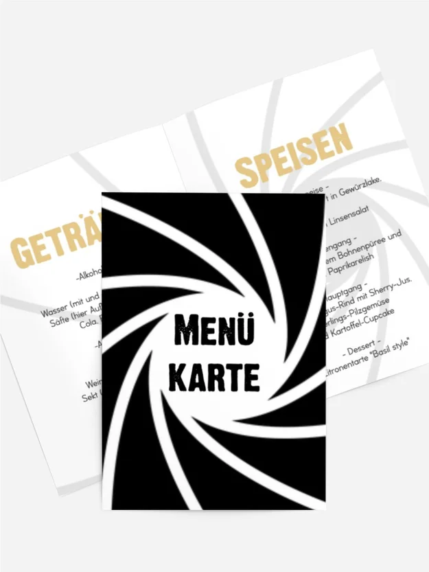 Menükarte Geburtstag Geheimagent