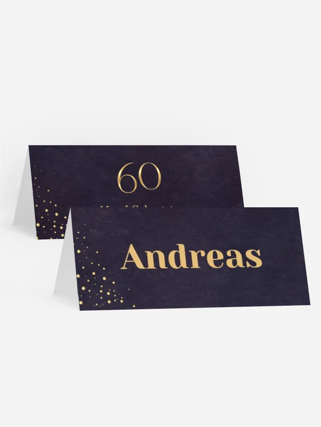 Tischkarte Geburtstag Goldziffern