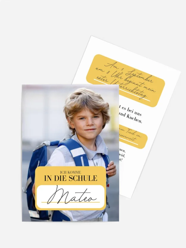 Einladungskarte Einschulung Schulabzeichen