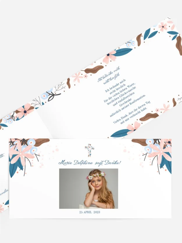 Dankeskarte Konfirmation Kreuzblüte