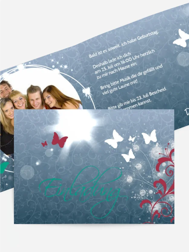 Einladungskarte zum Geburtstag beautiful Foto