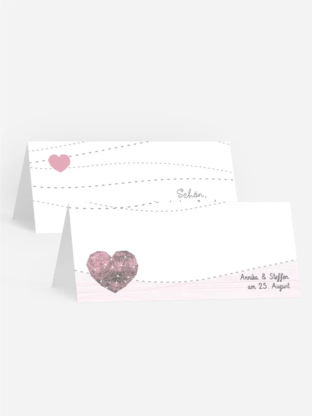 Tischkarte zur Hochzeit Sternenbild