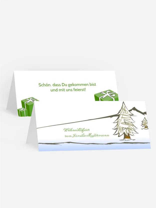 Tischkarte Weihnachten Scribble