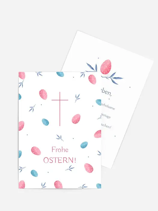 Osterkarte Bunte Fröhliche Ostern