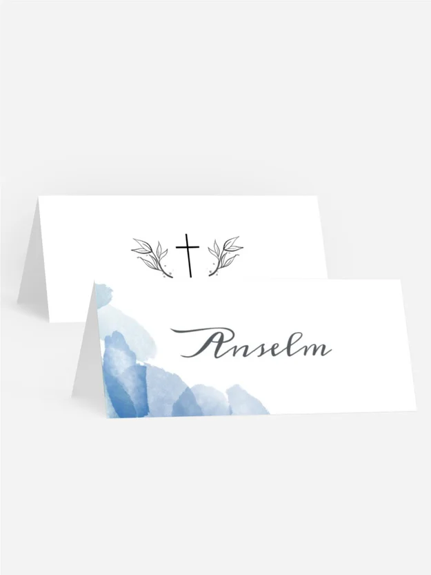Tischkarte Kommunion Aquarellblumen Tischkarte Kommunion Aquarellblumen