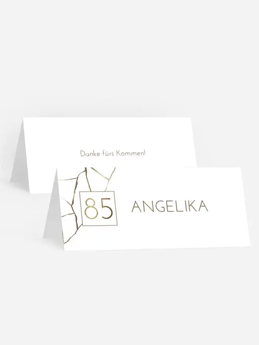 Tischkarte Geburtstag Goldene Struktur