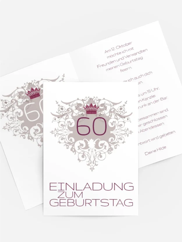Einladung zum Geburtstag Krone 60