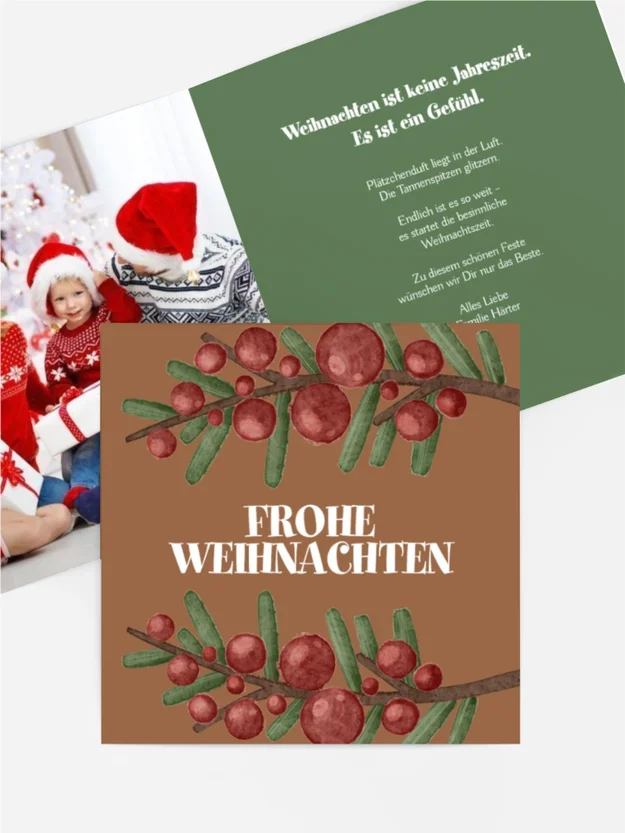 Fotogrußkarte Weihnachten Weihnachtskuchen