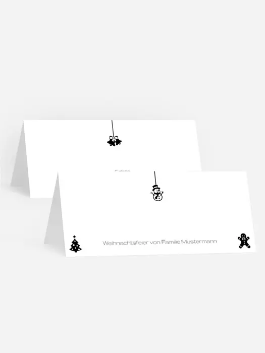 Tischkarte zu Weihnachten Schmuckelemente